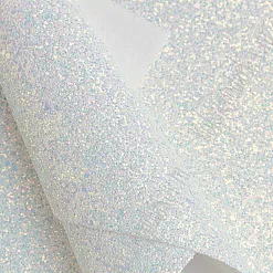 Отрез экокожи А4 "Блестки. Белый 1"