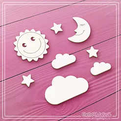 Набор украшений из чипборда "Солнце, луна" (СкрапМагия) Набор украшений из чипборда "Солнце, луна" (СкрапМагия)