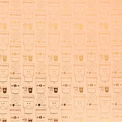 Бумага жемчужная с фольгированием 20х20 см "Я люблю кофе" (АртУзор)