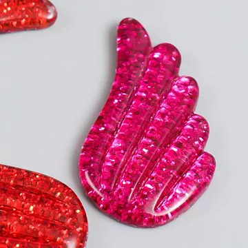 Акриловое украшение "Блестящее крыло. Розовое", правое, 2,2х3,3 см, 1 шт (АртУзор)