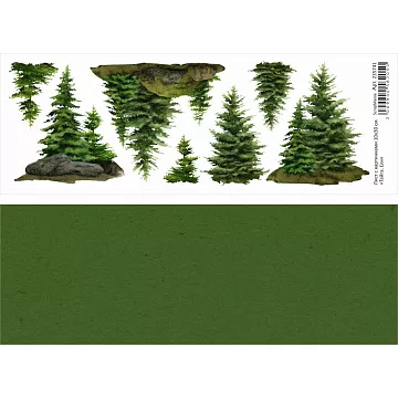 Лист с картинками 10х30 см "Тайга. Ели" (ScrapMania)