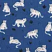 Отрез ткани 75х45 см "Лен. Doodling tiger blue" (Daily Like)
