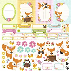 Бумага "Лисичка на горошинке. Теги и картинки" (ScrapMania)