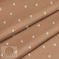 Отрез ткани 79х50 см "Сердца карамель" (Cotton)