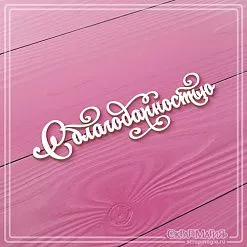 Чипборд "С благодарностью 2", 8х2 см (СкрапМагия)