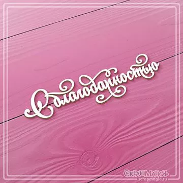 Чипборд "С благодарностью 2", 8х2 см (СкрапМагия)