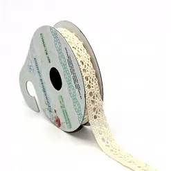 Лента кружевная хлопковая "Бежевая", ширина 1 см, длина 3 м (Рукоделие)