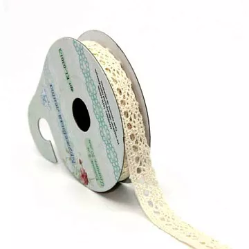 Лента кружевная хлопковая "Бежевая", ширина 1 см, длина 3 м (Рукоделие)