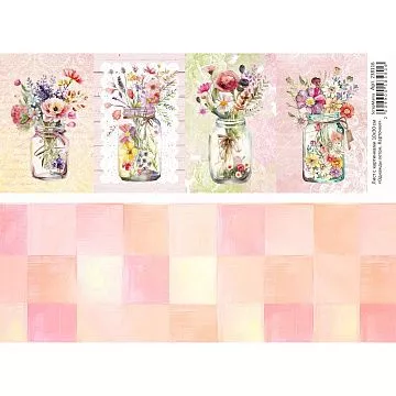 Лист с картинками 10х30 см "Однажды летом. Карточки" (ScrapMania)