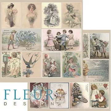 Бумага "Ретро базовая. Открытки" (Fleur-design)