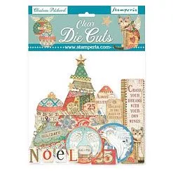 Набор вырубок из ацетата "Christmas patchwork", 51 шт (Stamperia)