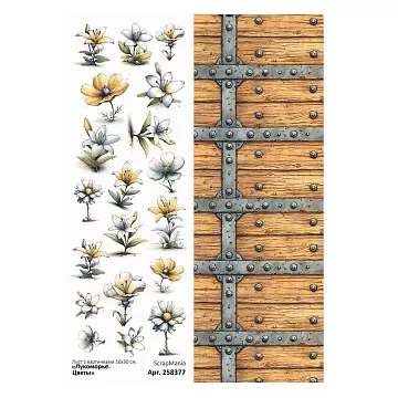 Лист с картинками 10х30 см "Лукоморье. Цветы" (ScrapMania)