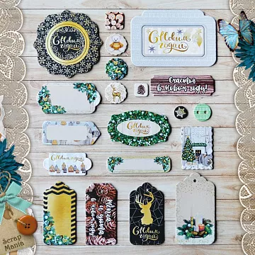 Набор цветного чипборда "Сканди Новый Год" (ScrapMania)