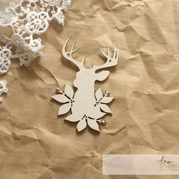 Чипборд "Рождественский олень", 7,2х5,1 см (LeoMammy)