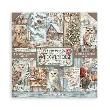 Набор бумаги 20х20 см "The owl's House", 10 листов (Stamperia)