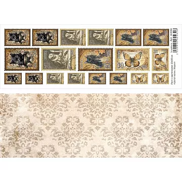 Лист с картинками 10х30 см "Шепот магии. Марки" (ScrapMania)