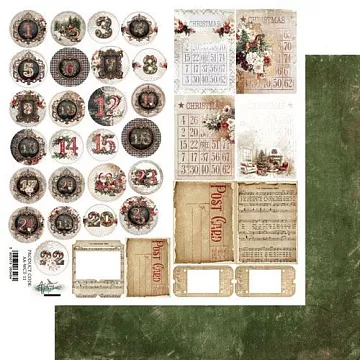 Бумага 30х30 см "Wonderful Christmas Time. Цифры. Для вырезания" (Alchemy of Art)