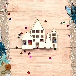 Чипборд "Новогодние традиции. Шейкер. Домики с елкой. Мини" (ScrapMania) Чипборд "Новогодние традиции. Шейкер. Домики с елкой. Мини" (ScrapMania)