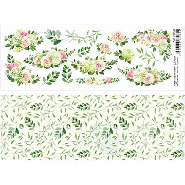Лист с картинками 10х30 см "Обнимая счастье. Цветы" (ScrapMania)