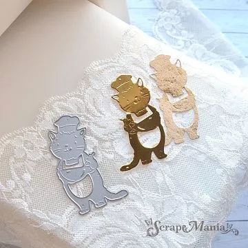 Нож "Усатый поваренок. Кот с миской" 7х4,5 см (ScrapMania)