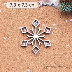 Шейкер "Фономикс. Новогодний. Снежинка 3 маленькая", 7,3х7,3 см (ScrapMania) Шейкер "Фономикс. Новогодний. Снежинка 3 маленькая", 7,3х7,3 см (ScrapMania)