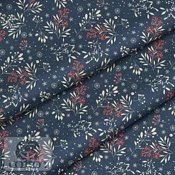 Отрез ткани 79х50 см "Зимние ягоды на синем" (Cotton) Отрез ткани 79х50 см "Зимние ягоды на синем" (Cotton)