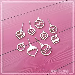 Чипборд "Новогодние украшения", 2х4 см (СкрапМагия)