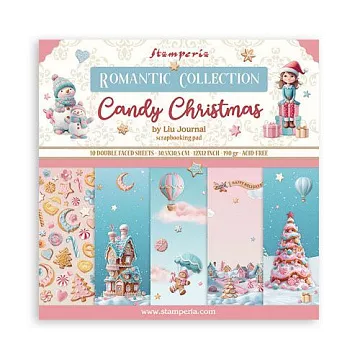 Набор бумаги 30х30 см "Candy Christmas", 10 листов (Stamperia)