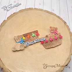 Нож "Детство. Мишка в корзинке", 3,2х3,6 см (ScrapMania)