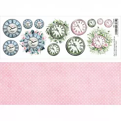 Лист с картинками 10х30 см "Весенний этюд. Часы" (ScrapMania)