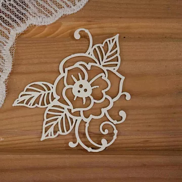 Чипборд "Цветок с завитками 6" (Просто небо)