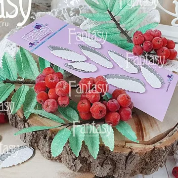 Нож "Листики рябины 1291", 1,4х3,4 см (Fantasy)