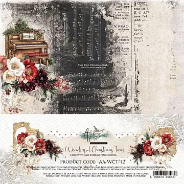 Набор бумаги 15х15 см "Wonderful Christmas Time", 24 листа (Alchemy of Art)
