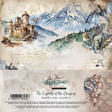 Набор бумаги 15х15 см "The Legends of the Dragons", 24 листа (Alchemy of Art)