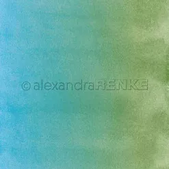 Бумага "Mimiverlauf Aquarell Blau-Grün"