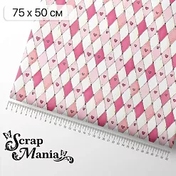 Отрез ткани 75х50 см "Маленькая королева. Ромбики" (ScrapMania)