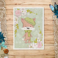 Тканевая карточка "Новогодняя Ванилька. Лисенок Коржик" (ScrapMania)