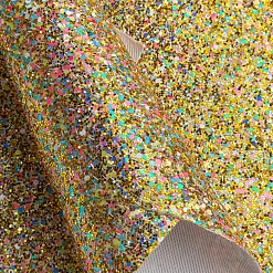 Отрез экокожи А4 "Конфетти. Мультицвет золотой" Отрез экокожи А4 "Конфетти. Мультицвет золотой"