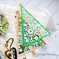 Нож "Елочка с подвесками", 5,8х9,4 см (ScrapMania)