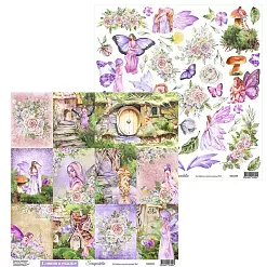 Набор бумаги 30х30 см "Феи", 8 листов (Scrapodelie)