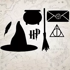 Штамп "Гарри Поттер 07. Набор со шляпой", 5х4 см (Креатив)