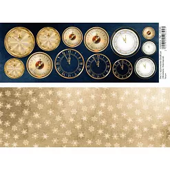 Лист с картинками 10х30 см "Фономикс. Новогодний. Часы" (ScrapMania)
