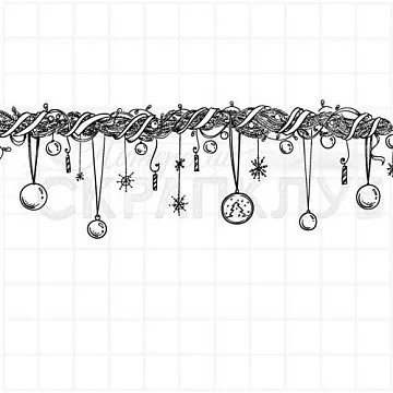 Штамп "Гирлянда с шарами", 12х4 см (Скрапклуб)