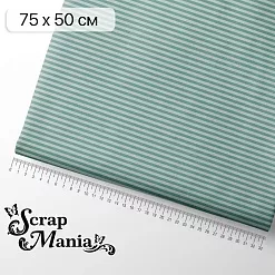 Отрез ткани 75х50 см "Школьная жизнь. Темно-бирюзовая полоска" (ScrapMania)