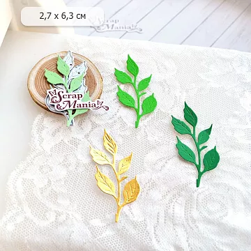 Нож "Веточка с листьями", 2,7х6,3 см (ScrapMania)