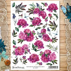 Скрап-карта А4 "Пионовый роман. Цветы" (ScrapMania)