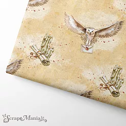 Отрез ткани 75х50 см "Волшебник. Сова на бежевом" (ScrapMania) Отрез ткани 75х50 см "Волшебник. Сова на бежевом" (ScrapMania)