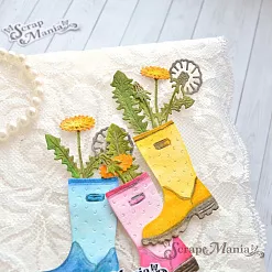 Нож "Цветочный комплимент. Сапожок с одуванчиками", 4х5 см (ScrapMania) Нож "Цветочный комплимент. Сапожок с одуванчиками", 4х5 см (ScrapMania)