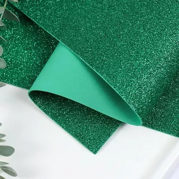 Лист фоамирана с глиттером 50х50 см "Зелёный", толщина 2 мм