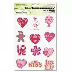 Набор деревянных украшений "Любовная история" (Mr.Painter)